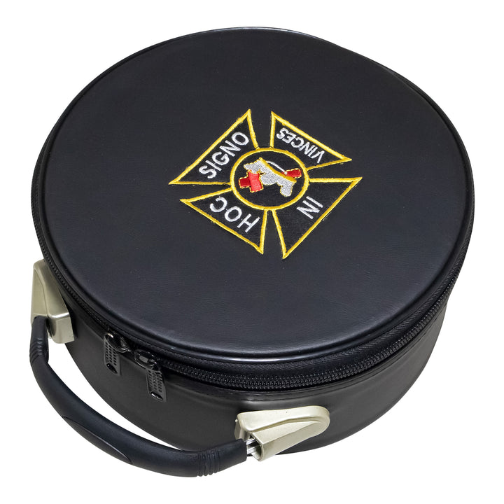 Masonic Knights Templar Crown Cap Case Black Cross Emblem