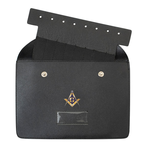 Masonic Master Mason Gold Jewel Holder Case Black Leather – Large