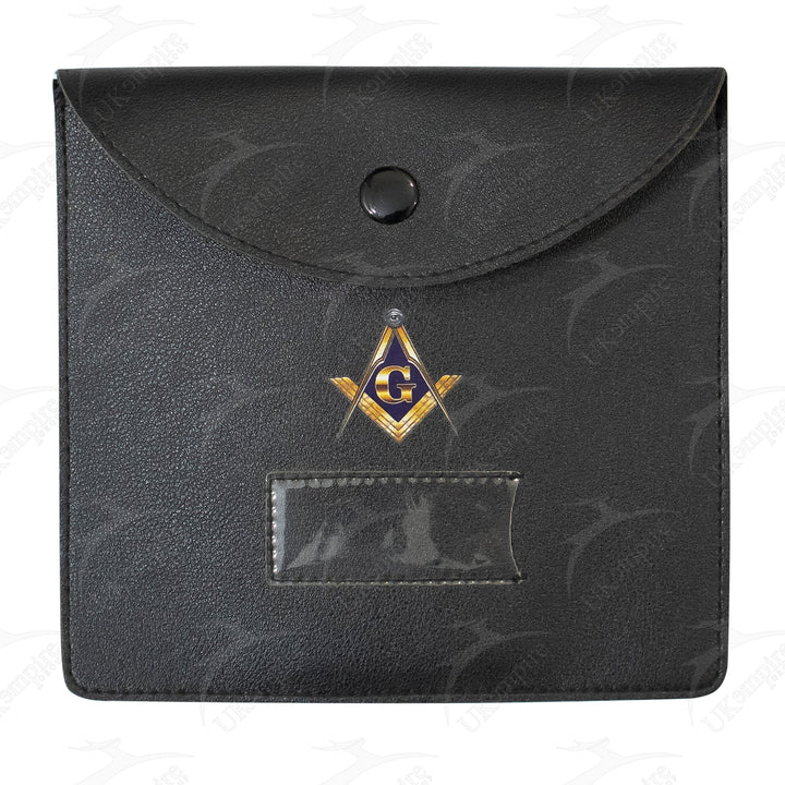 Masonic Master Mason Gold Jewel Holder Case Black Leather – Medium