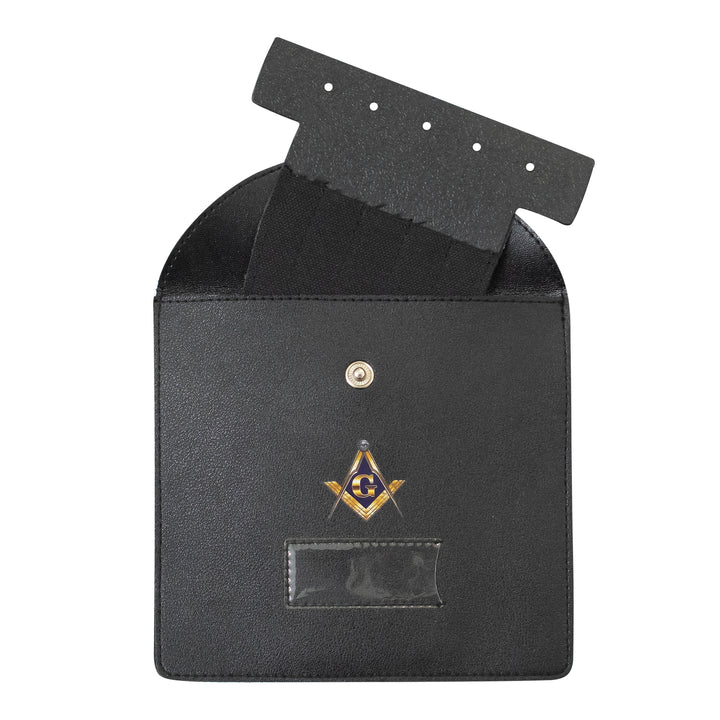 Masonic Master Mason Gold Jewel Holder Case Black Leather – Medium