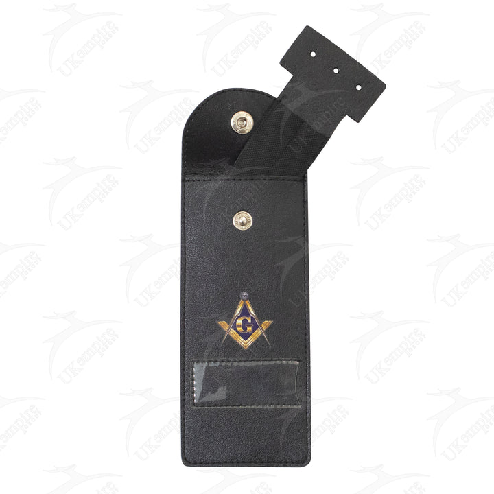 Masonic Master Mason Gold Jewel Holder Case Black Faux Leather – Small