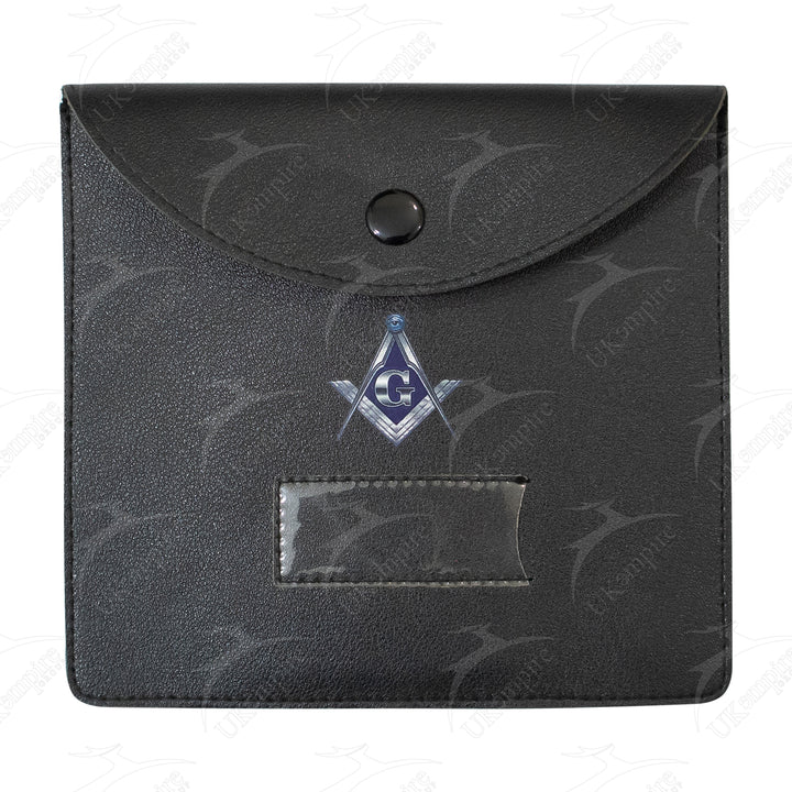 Masonic Master Mason Silver Jewel Holder Case Black Leather – Medium