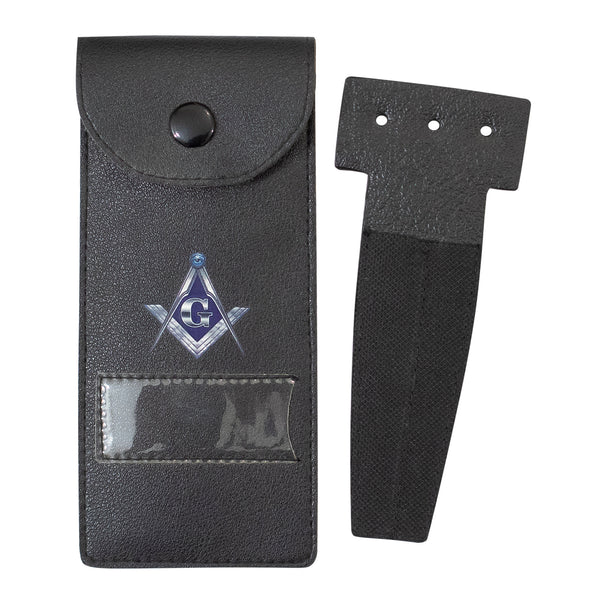 Masonic Master Mason Silver Jewel Holder Case Black Leather – Small