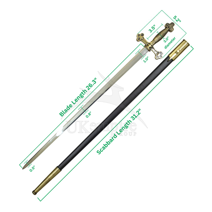 Masonic Master Mason Sword, Scabbard & Leather Case (Set of 3)-1