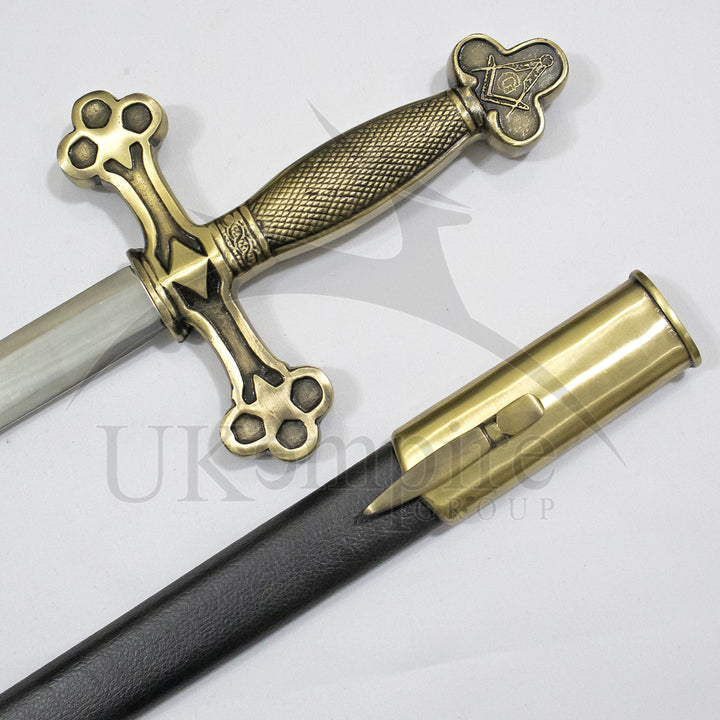 Masonic Master Mason Sword, Scabbard & Leather Case (Set of 3)-3