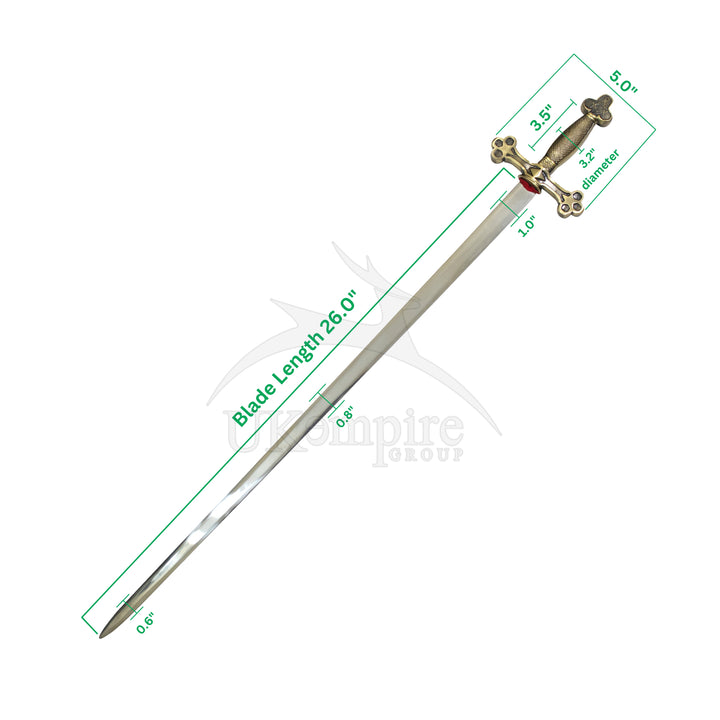 Masonic Master Mason Sword with Leather Case (Set of 2)-1