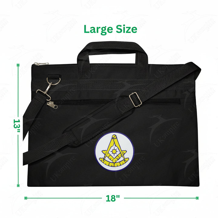 Masonic Past Master Black Tote Bag Printed with Hand & Shoulder Carry