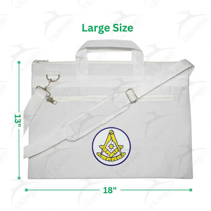 Masonic Past Master White Tote Bag Printed with Hand & Shoulder Carry