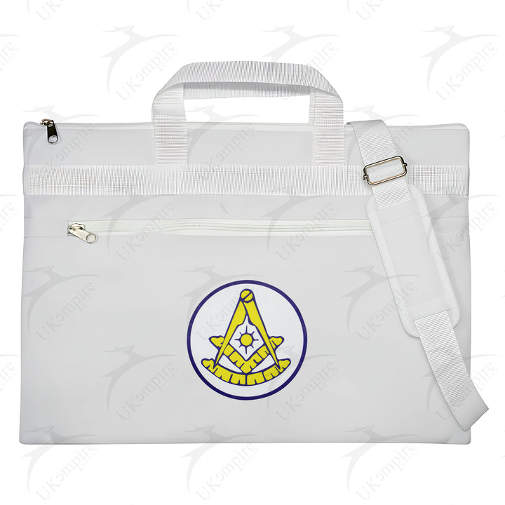 Masonic Past Master White Tote Bag Printed with Hand & Shoulder Carry