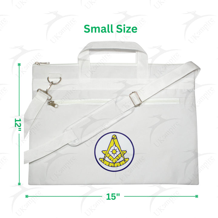 Masonic Past Master White Tote Bag Printed with Hand & Shoulder Carry
