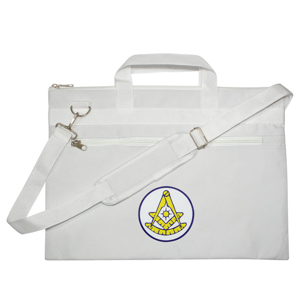 Masonic Past Master White Tote Bag Printed with Hand & Shoulder Carry
