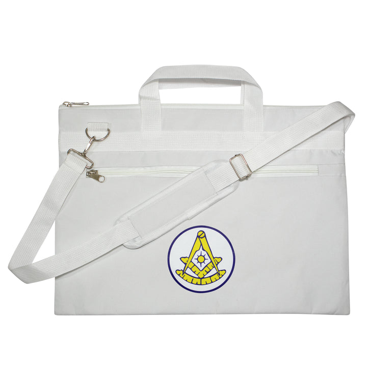 Masonic Past Master White Tote Bag Printed with Hand & Shoulder Carry