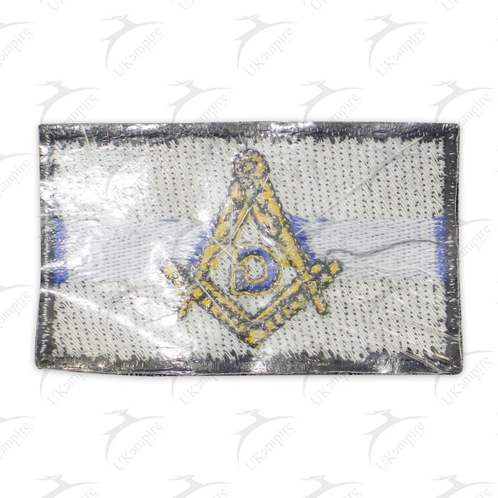 Masonic Police Thin Blue Line Square & Compass Patch Embroidered, Iron-On Back