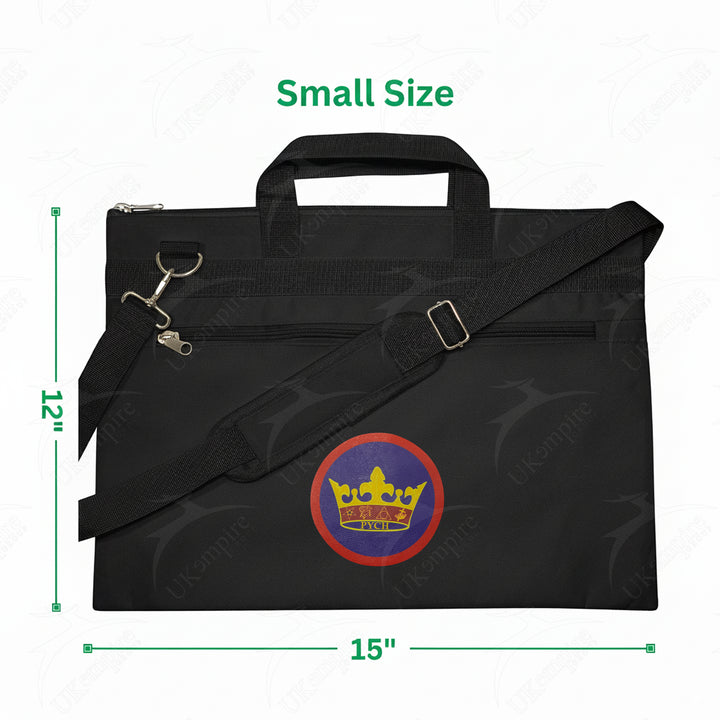 Masonic Princess York Cross Black Tote Bag Printed with Hand & Shoulder Carry