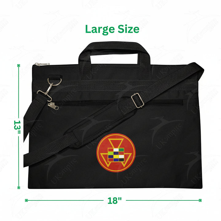 Masonic Red Royal Arch Black Tote Bag Printed with Hand & Shoulder Carry