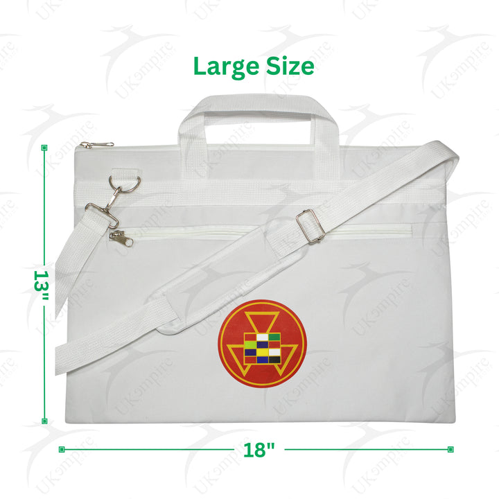Masonic Red Royal Arch White Tote Bag Printed with Hand & Shoulder Carry