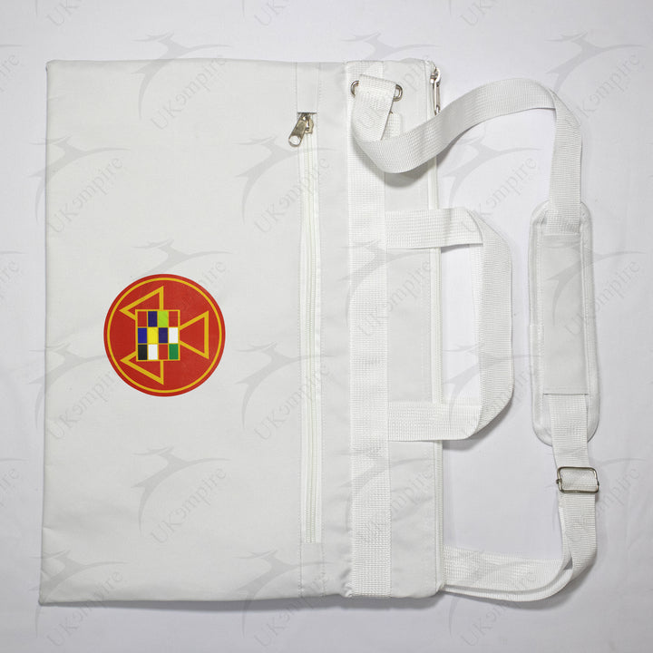 Masonic Red Royal Arch White Tote Bag Printed with Hand & Shoulder Carry