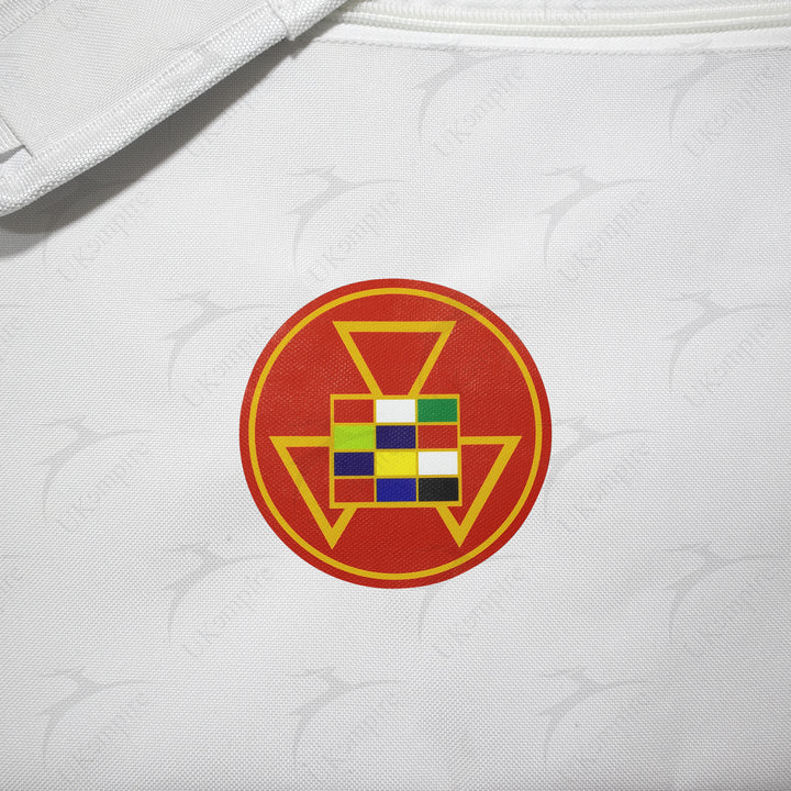 Masonic Red Royal Arch White Tote Bag Printed with Hand & Shoulder Carry