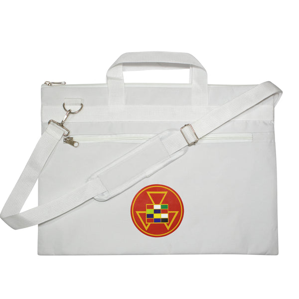 Masonic Red Royal Arch White Tote Bag Printed with Hand & Shoulder Carry