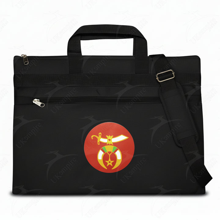 Masonic Red Shriner Mason Black Tote Bag Printed with Hand & Shoulder Carry