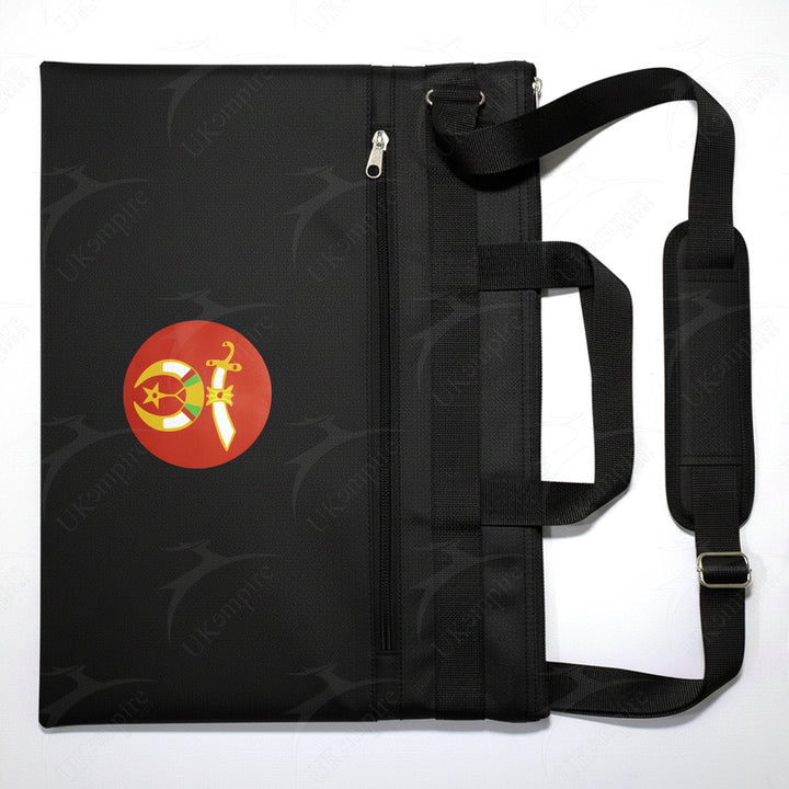 Masonic Red Shriner Mason Black Tote Bag Printed with Hand & Shoulder Carry