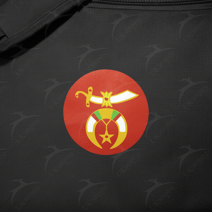 Masonic Red Shriner Mason Black Tote Bag Printed with Hand & Shoulder Carry