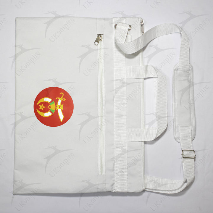 Masonic Red Shriner Mason White Tote Bag Printed with Hand & Shoulder Carry
