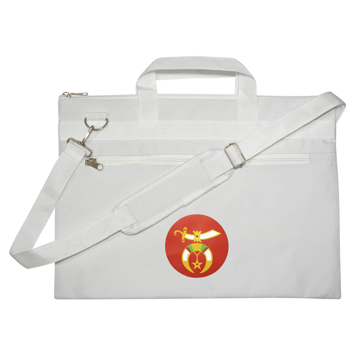 Masonic Red Shriner Mason White Tote Bag Printed with Hand & Shoulder Carry