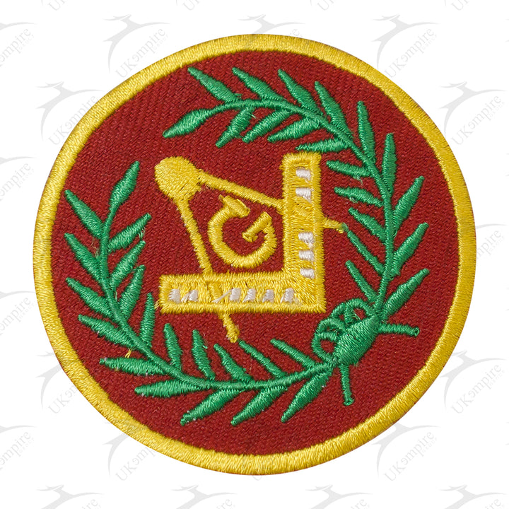 Masonic Red Square & Compass G Patch Machine Embroidery – Iron-On Back