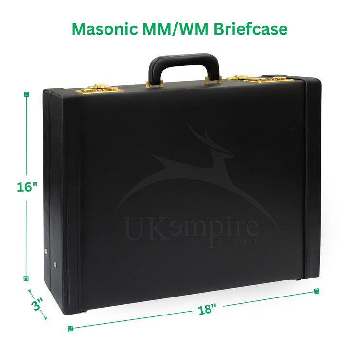 Masonic Apron Briefcase MM/WM Size – Black Leather