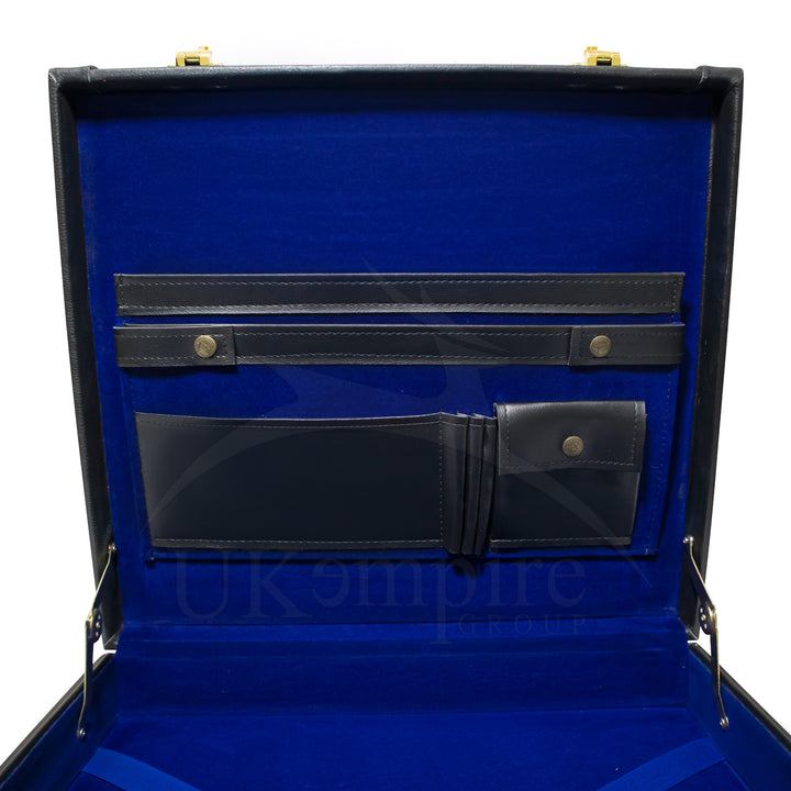 Masonic Apron Briefcase MM/WM Size – Black Leather