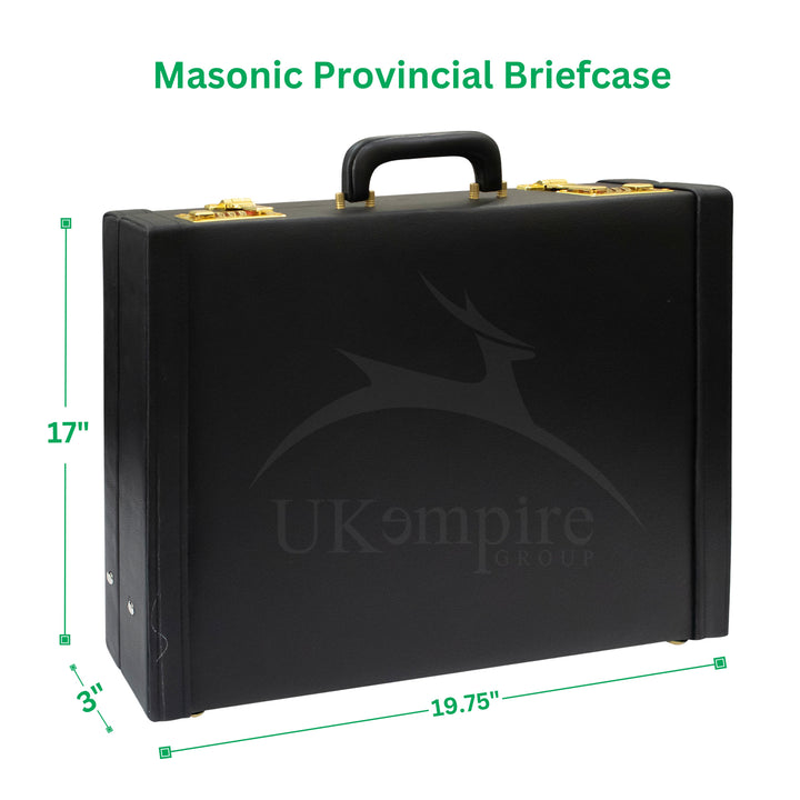 Masonic Apron Briefcase Provincial Size – Black Leather