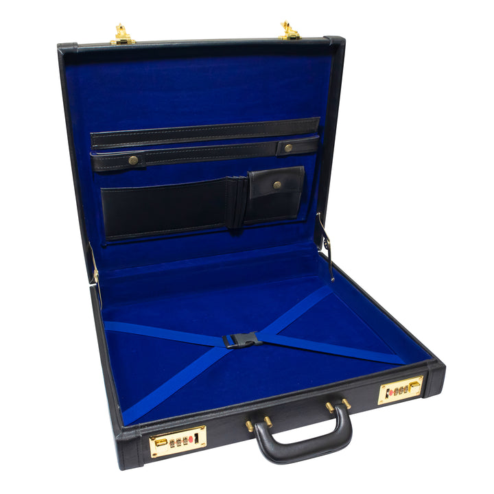 Masonic Apron Briefcase Grand, Square Compass G Gold