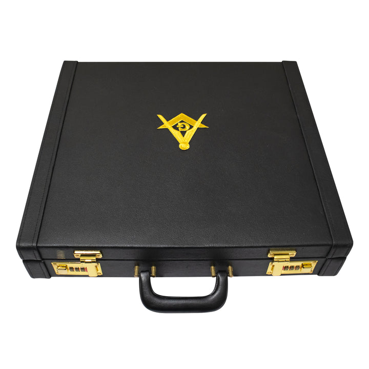 Masonic Apron Briefcase Grand, Square Compass G Gold