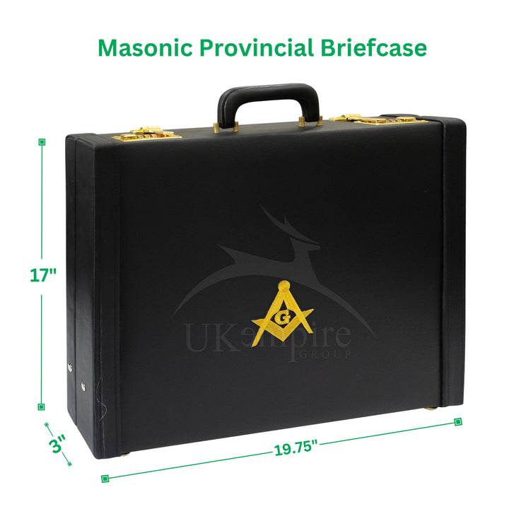 Masonic Apron Briefcase Provincial, Square Compass G Gold