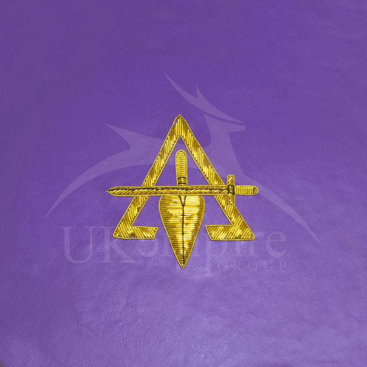 Masonic Cryptic Masonic Crown Cap Case Purple (Hand Embroidered) 4