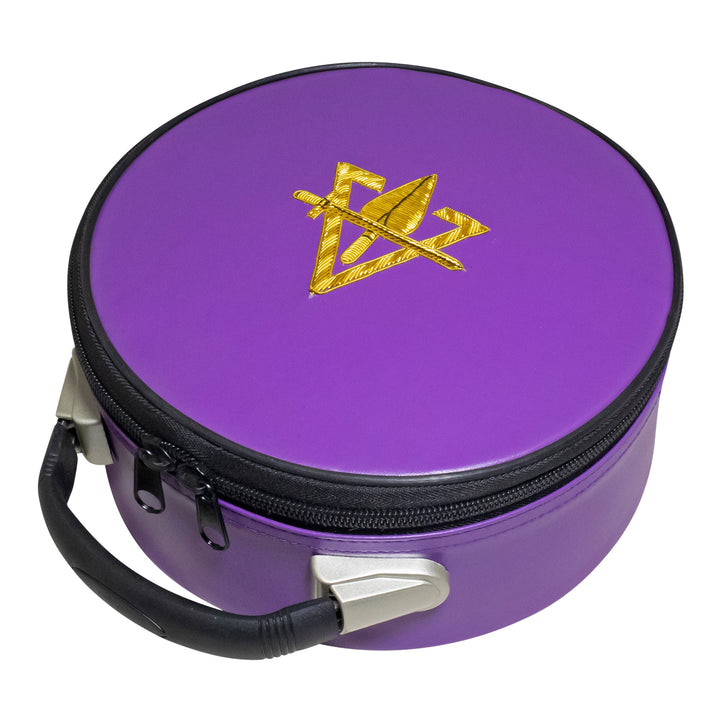 Masonic Cryptic Masonic Crown Cap Case Purple (Hand Embroidered)