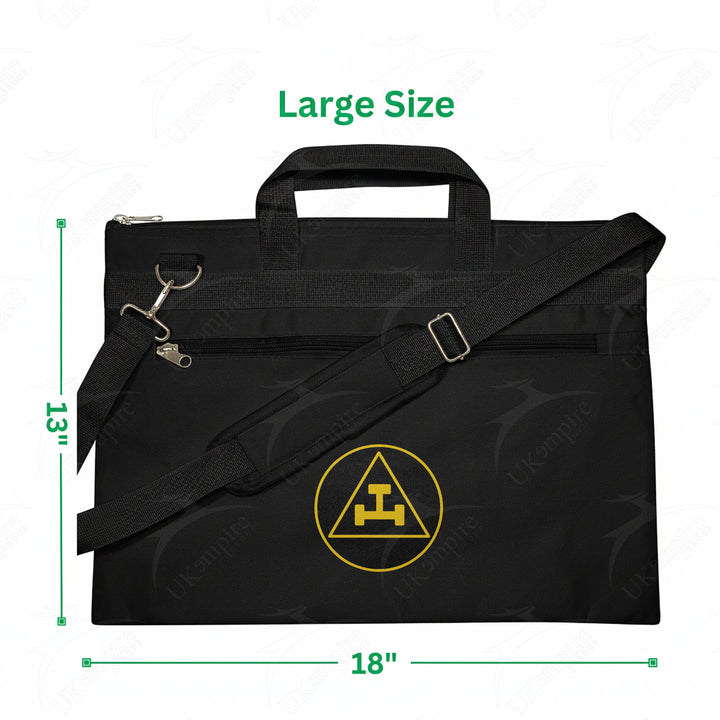Masonic Royal Arch Black Tote Bag Gold Printed with Hand & Shoulder Carry