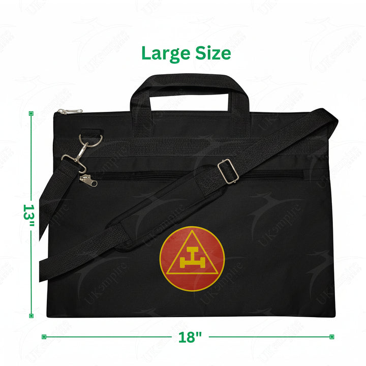 Masonic Royal Arch Black Tote Bag Red & Gold Printed with Hand & Shoulder Carry