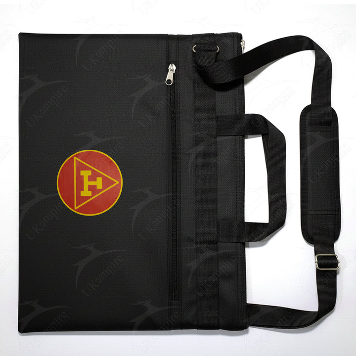 Masonic Royal Arch Black Tote Bag Red & Gold Printed with Hand & Shoulder Carry