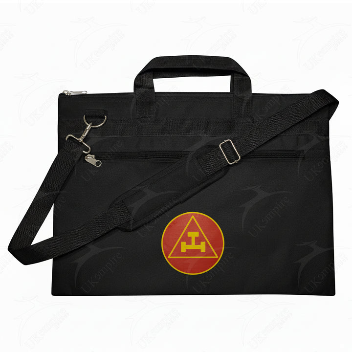 Masonic Royal Arch Black Tote Bag Red & Gold Printed with Hand & Shoulder Carry