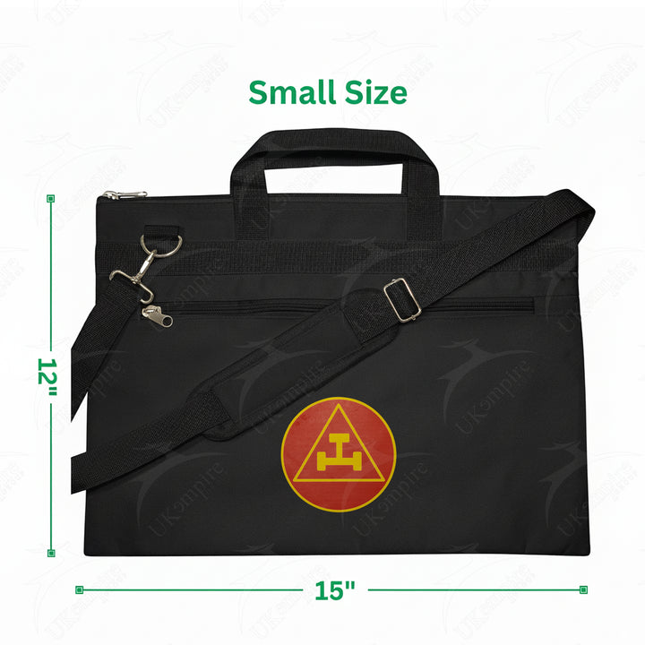 Masonic Royal Arch Black Tote Bag Red & Gold Printed with Hand & Shoulder Carry
