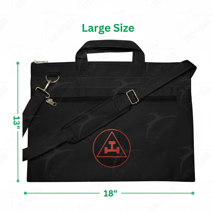 Masonic Royal Arch Black Tote Bag Red Printed Hand & Shoulder Carry