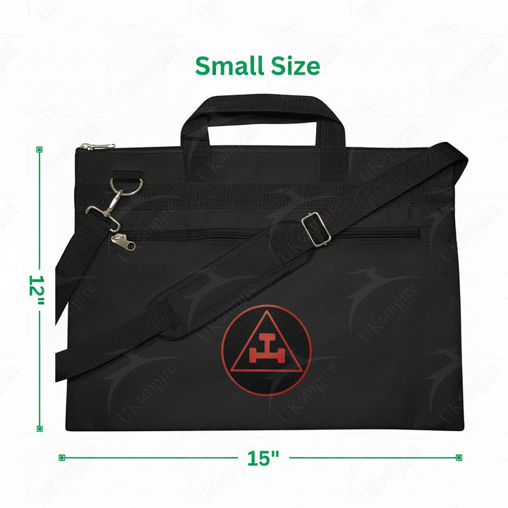 Masonic Royal Arch Black Tote Bag Red Printed Hand & Shoulder Carry