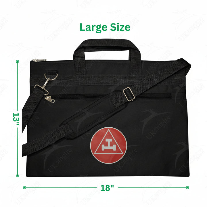 Masonic Royal Arch Black Tote Bag Red & Silver Printed with Hand & Shoulder Carry
