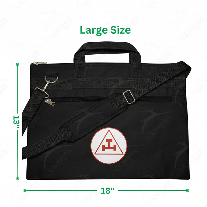 Masonic Royal Arch Black Tote Bag Red & White Printed with Hand & Shoulder Carry