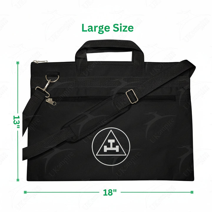 Masonic Royal Arch Black Tote Bag Silver Printed with Hand & Shoulder Carry