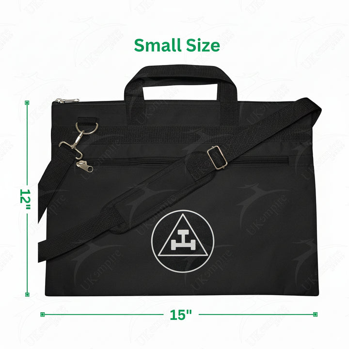 Masonic Royal Arch Black Tote Bag Silver Printed with Hand & Shoulder Carry