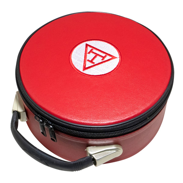Masonic Royal Arch Crown Cap Case (Red) with Embroidered White Triple Tau