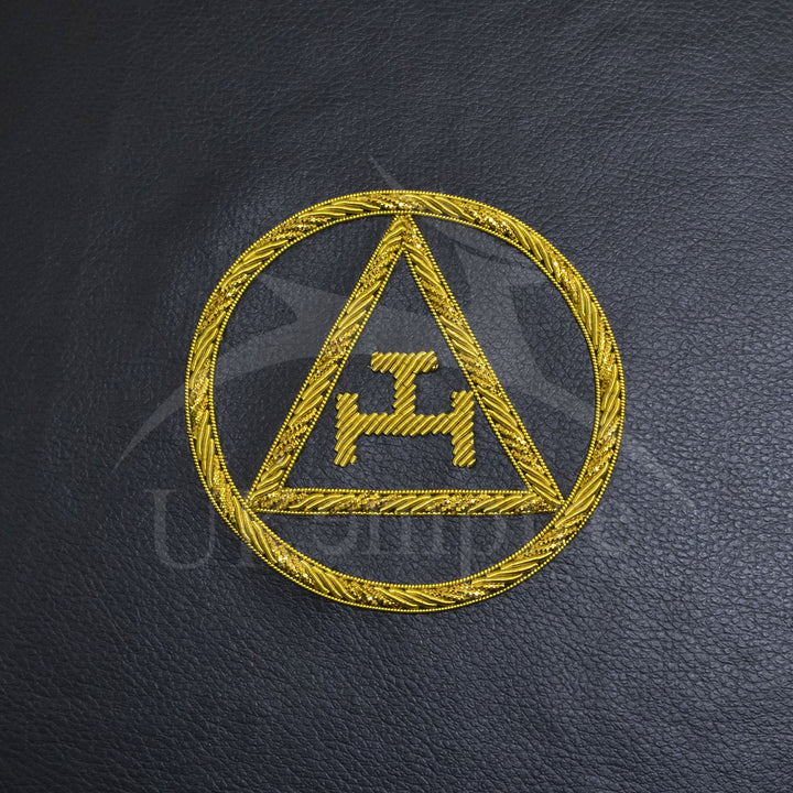 Masonic Royal Arch Crown Cap Case Black (Hand Embroidered) Gold Triple Tau 3